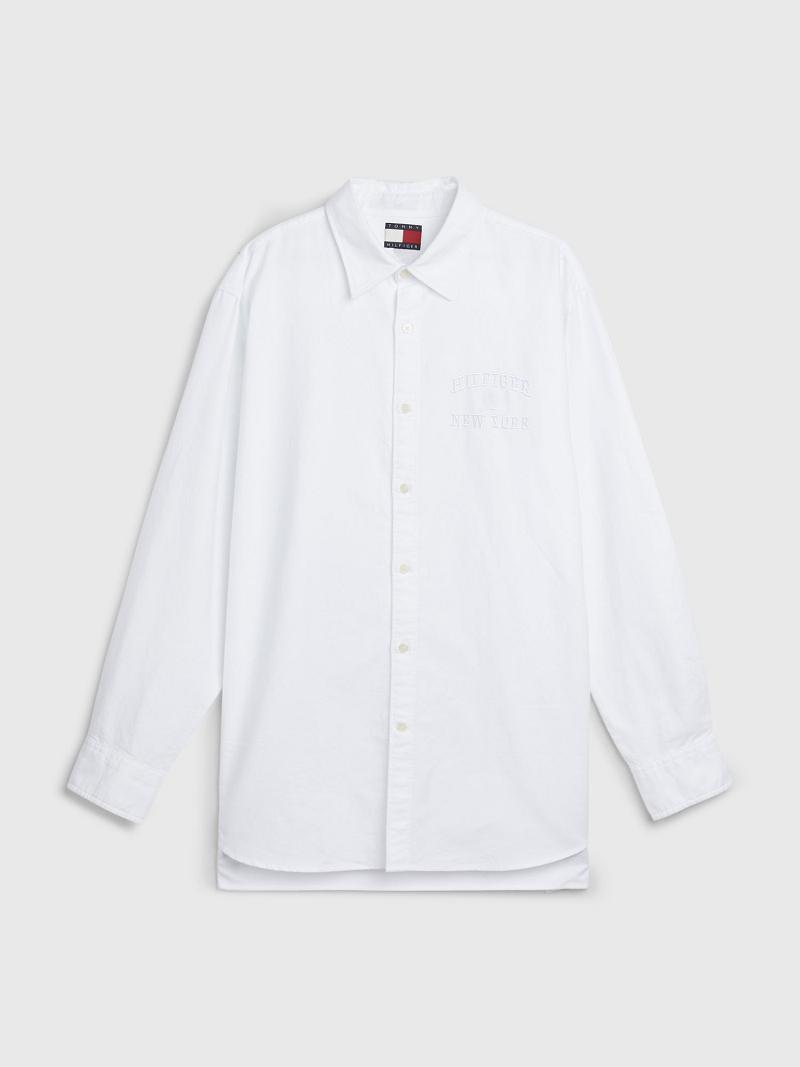 Férfi Tommy Hilfiger Classic oversized Ingek Fehér | HU 1025WNB